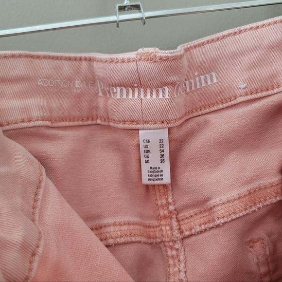 Addition Elle Plus Pants Coral Salmon Denim Size 22 #788 - Picture 7 of 15
